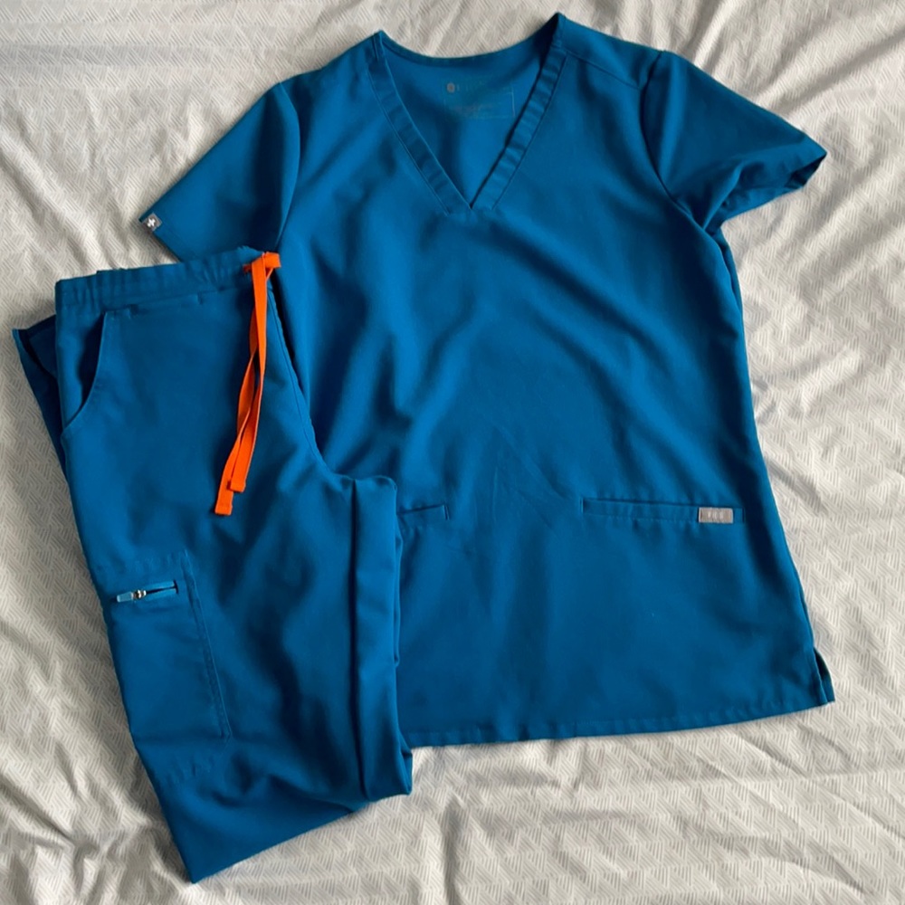Figs Scrub Set - Alps Blue Casma XS & Yola Pants XS/T